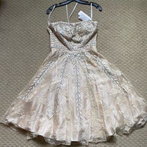 Strapless beaded Sue Wong cocktail dress